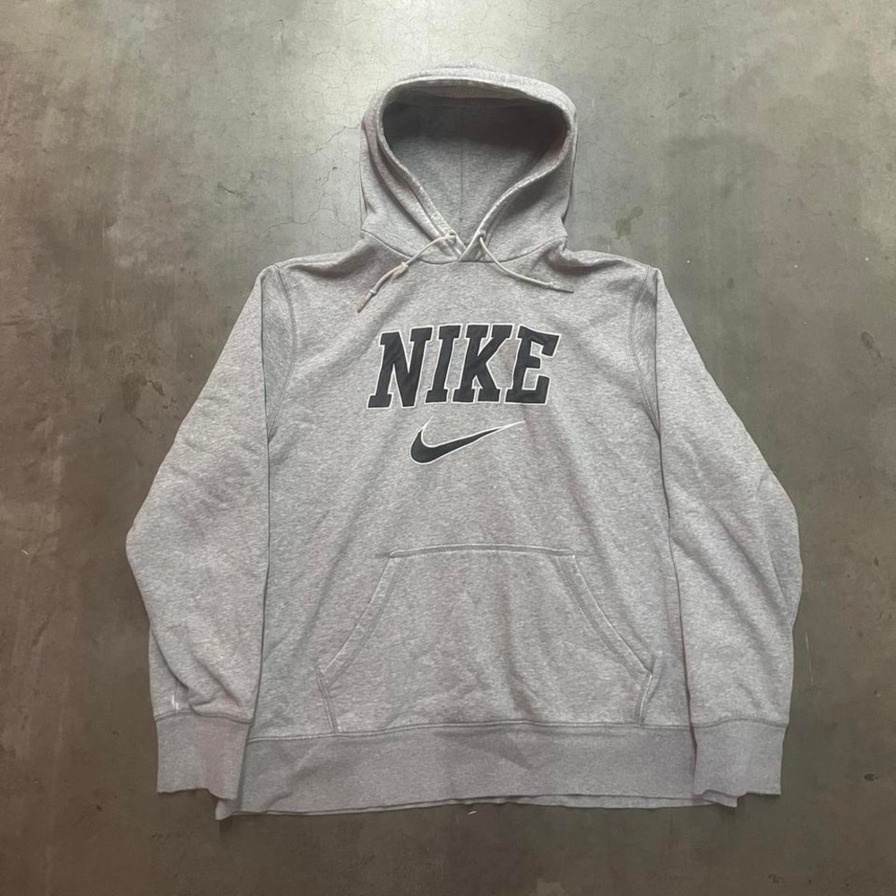 Vintage Y2K Nike embroidered spell out logo center check boxy‎ hoodie